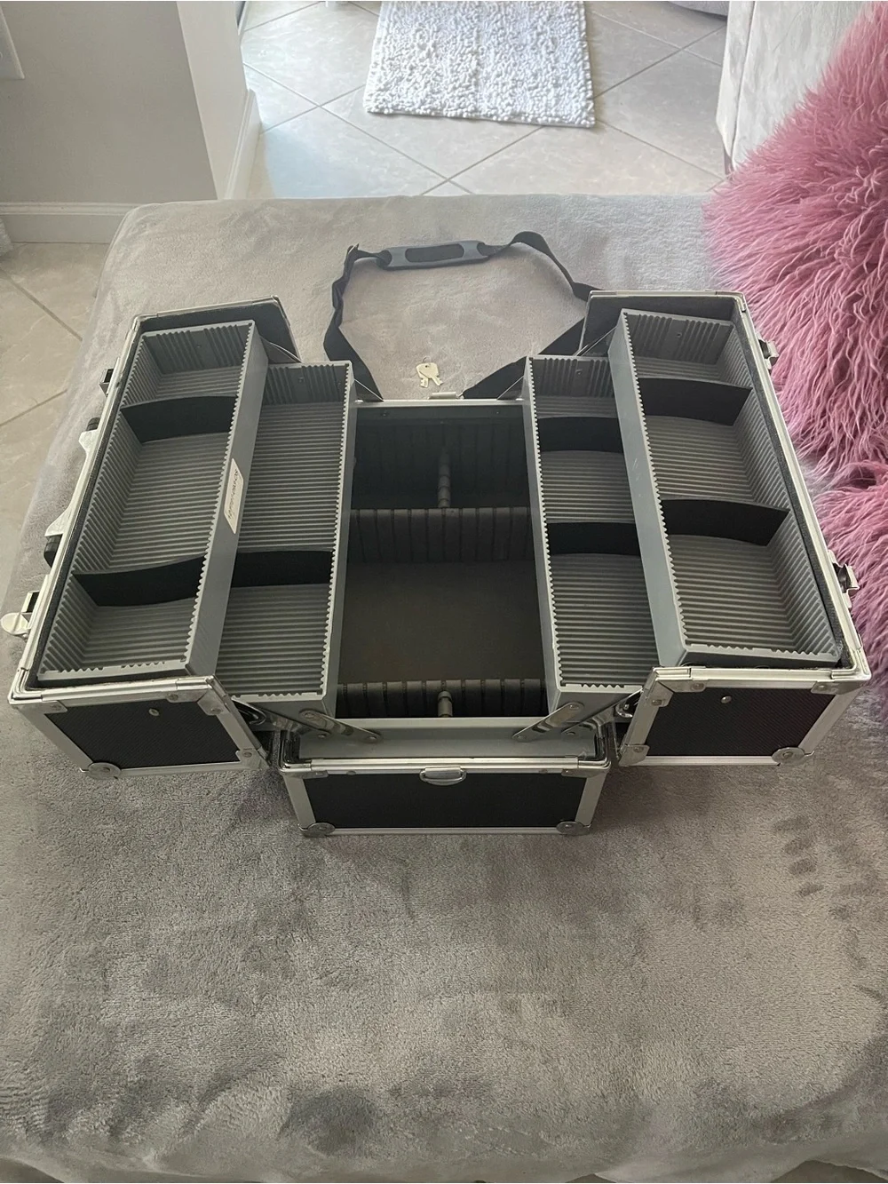 Victoria's Secret Black and Silver Makeup Train Case